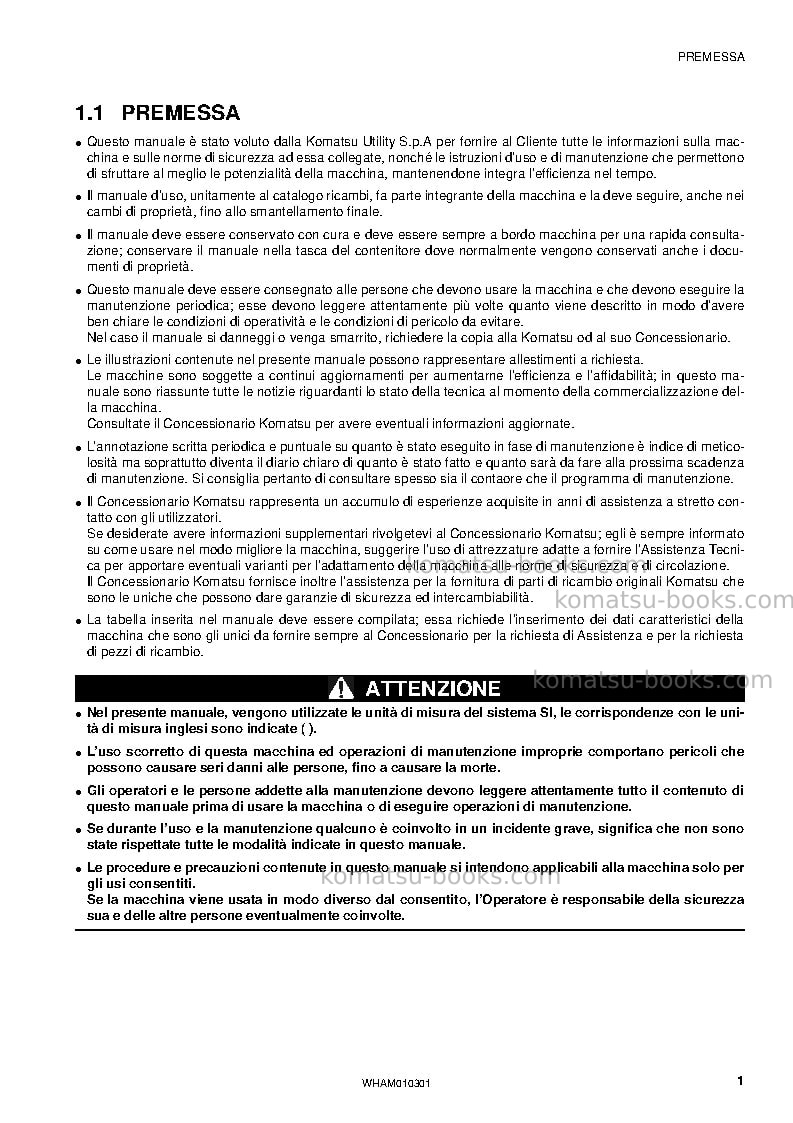 Komatsu sk714-5ita-/ Manuale operativo copertina Pagina 3 Komatsu sk714-5ita-/ Manuale operativo copertina Pagina 3