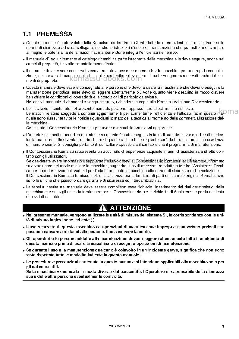 Komatsu sk714-5ita-/ Riparazione e manutenzione copertina Pagina 3