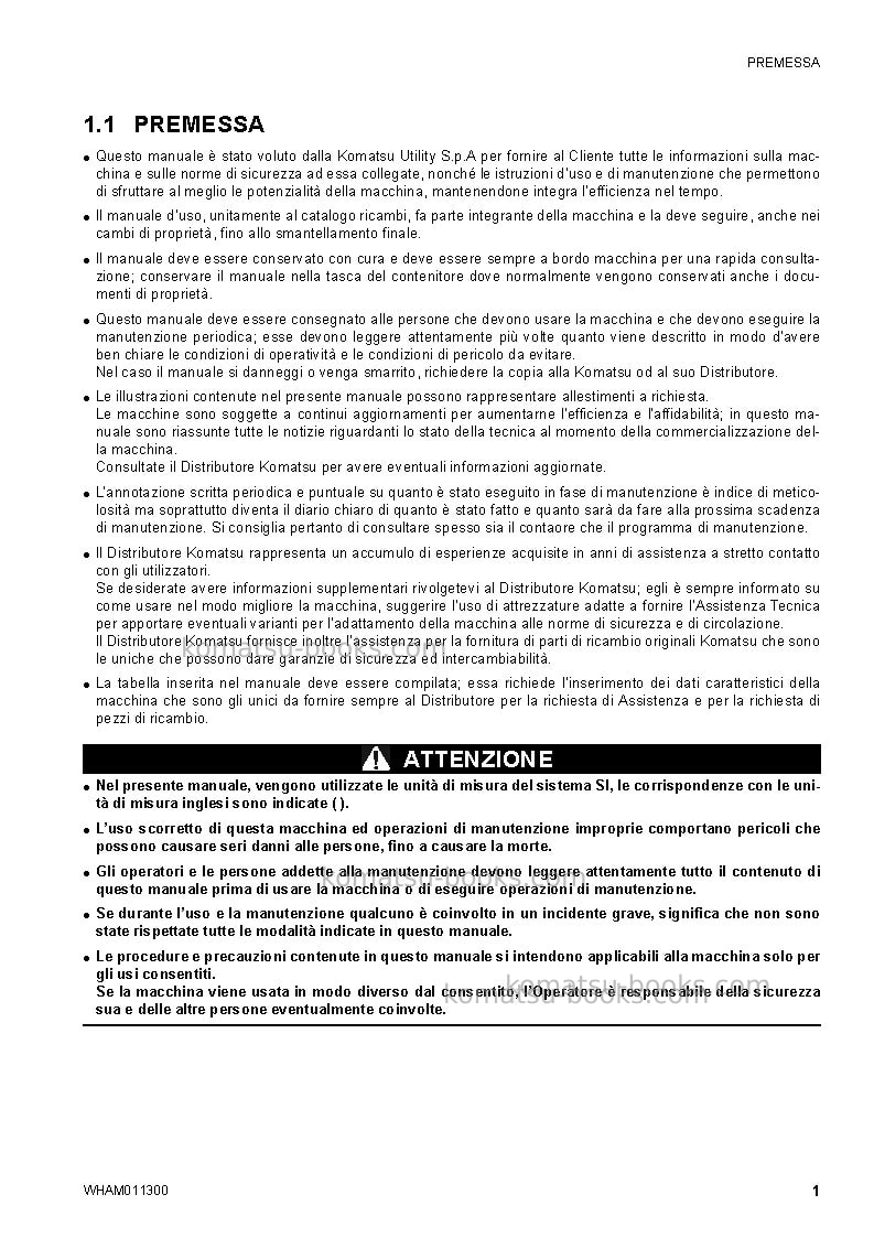 Komatsu ck35-1ita Manuale operativo copertina Pagina 3 Komatsu ck35-1ita Manuale operativo copertina Pagina 3