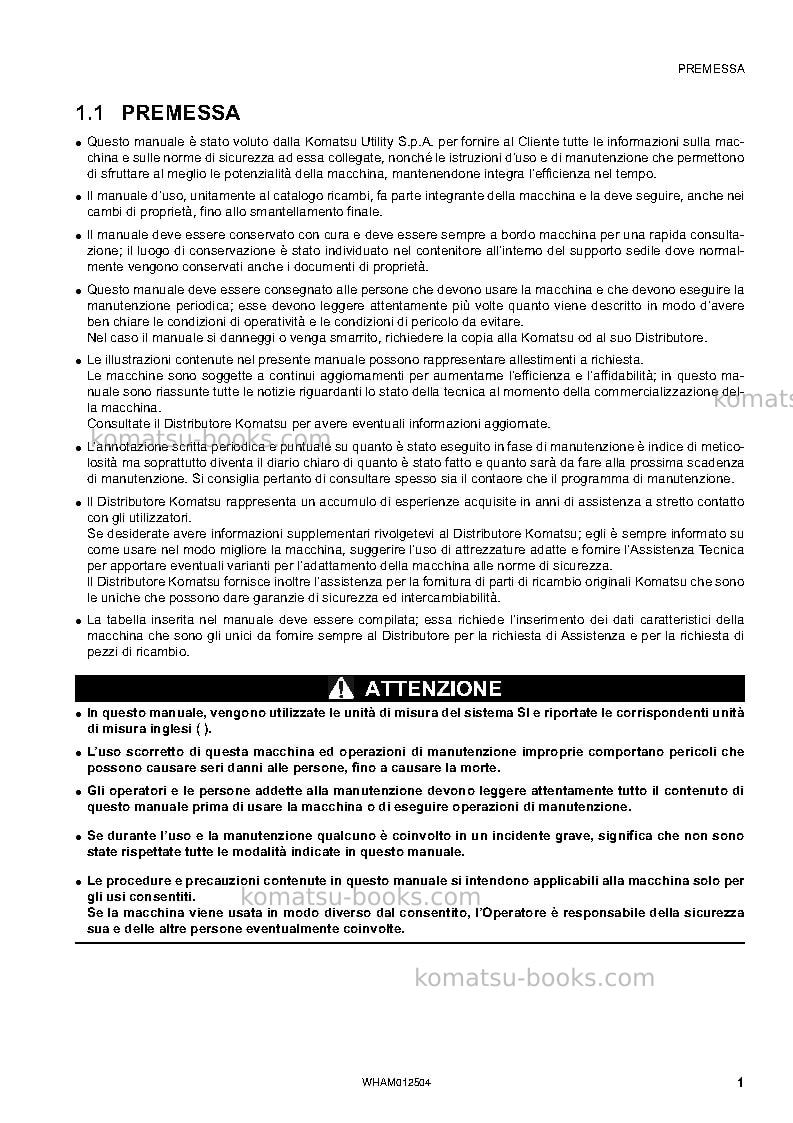 Komatsu pc26mr-3ita Manuale operativo copertina Pagina 3