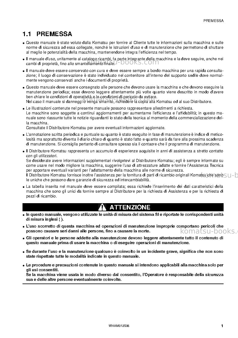 Komatsu pc26mr-3ita Manuale operativo copertina Pagina 3 Komatsu pc26mr-3ita Manuale operativo copertina Pagina 3