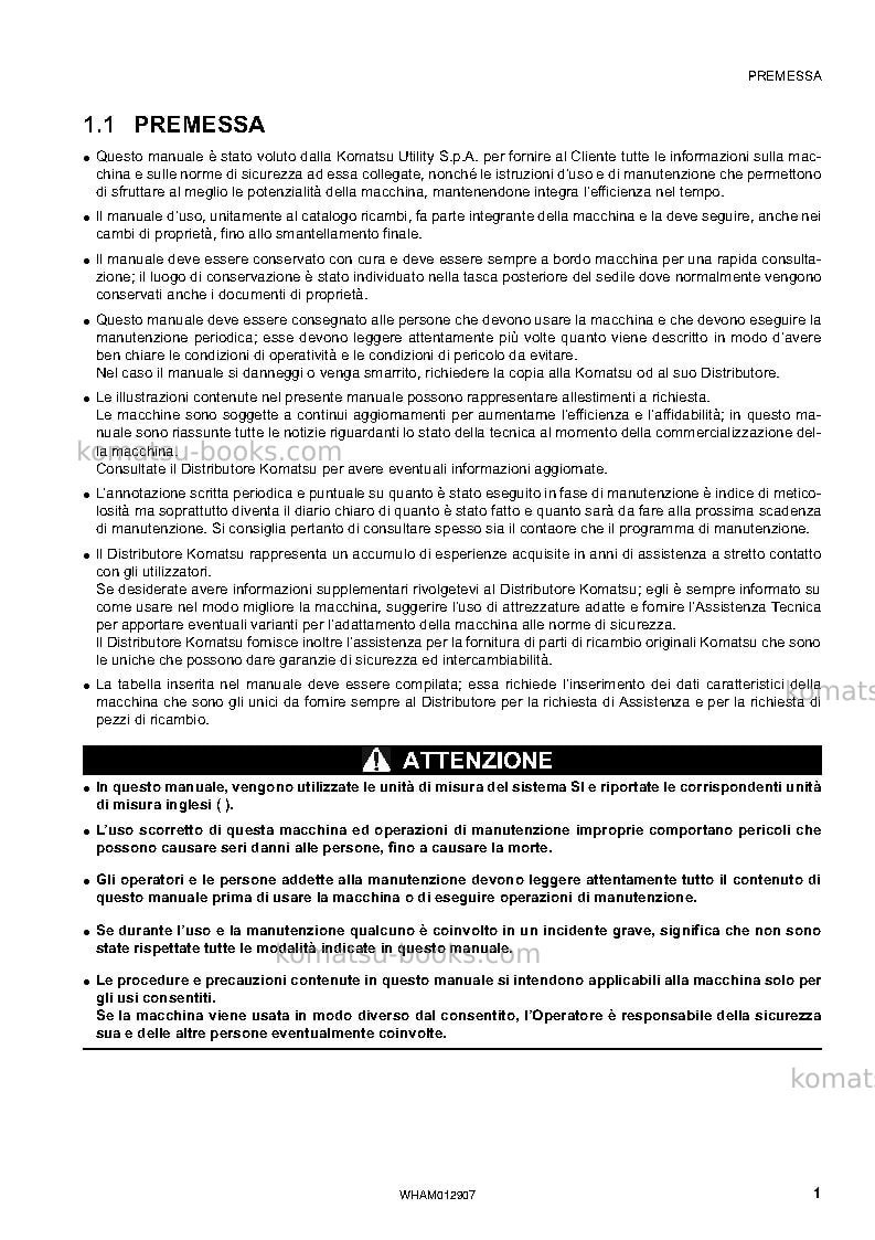 Komatsu pc80mr-3ita Manuale operativo copertina Pagina 3 Komatsu pc80mr-3ita Manuale operativo copertina Pagina 3
