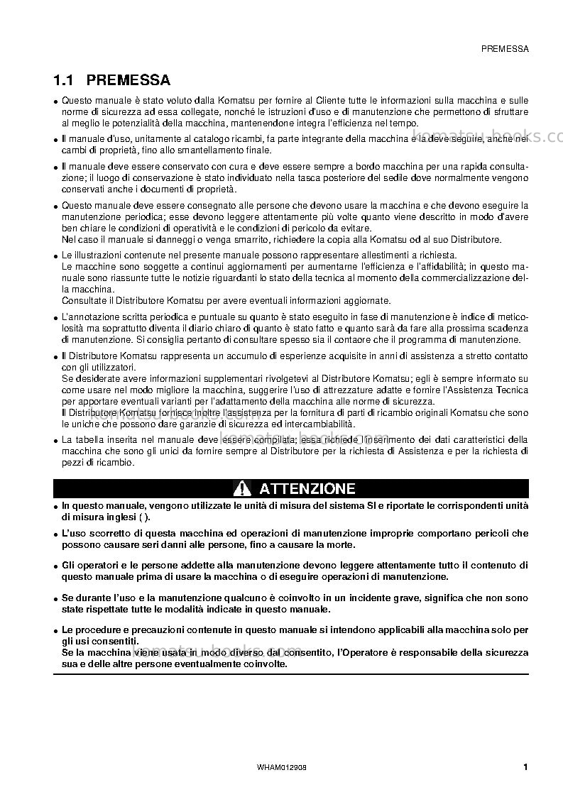 Komatsu pc80mr-3ita Manuale operativo copertina Pagina 3 Komatsu pc80mr-3ita Manuale operativo copertina Pagina 3