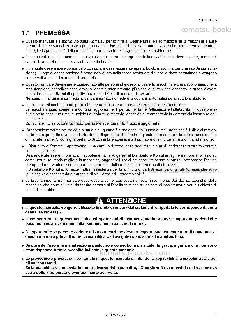 Komatsu pc80mr-3ita Manuale operativo copertina Pagina 3 Komatsu pc80mr-3ita Manuale operativo copertina Pagina 3