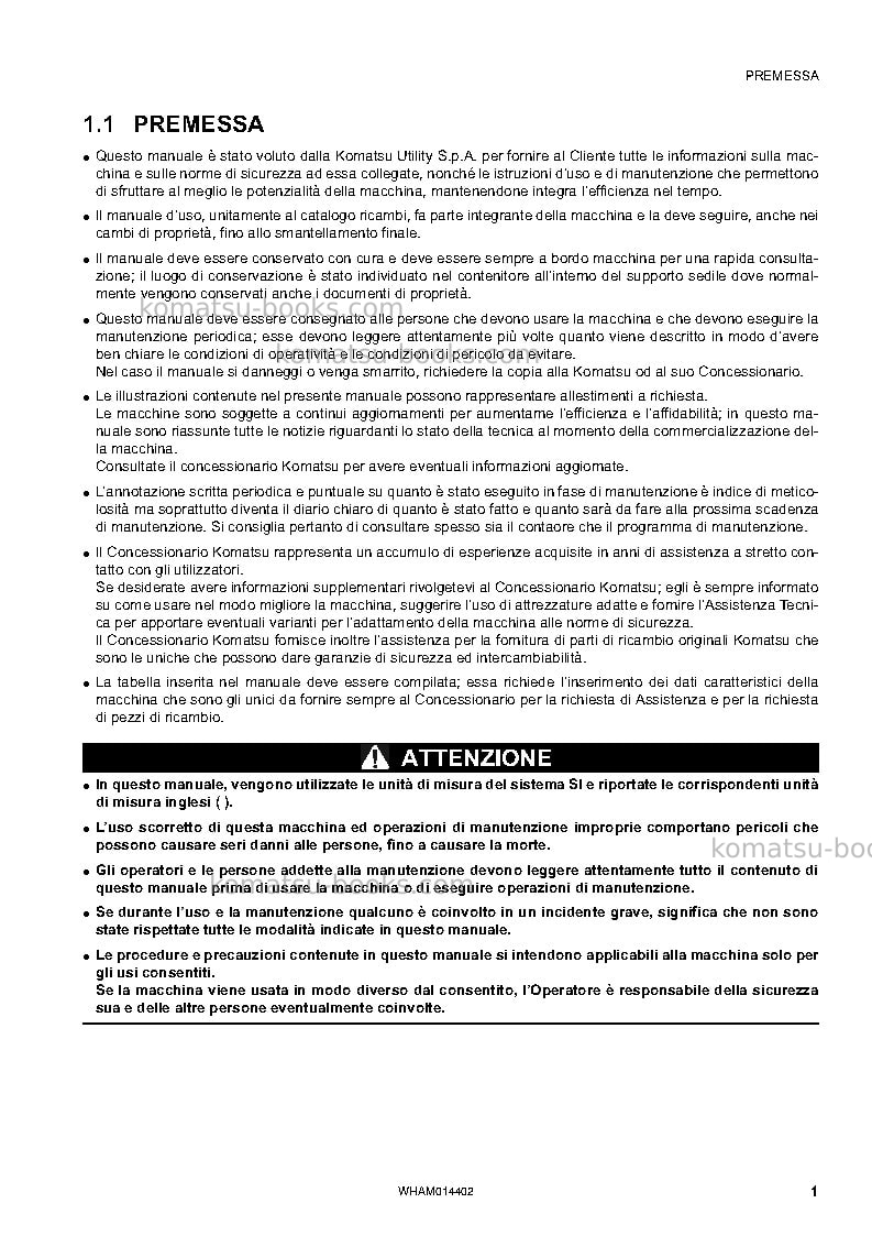 Komatsu pc55mr-3ita Manuale operativo copertina Pagina 3 Komatsu pc55mr-3ita Manuale operativo copertina Pagina 3
