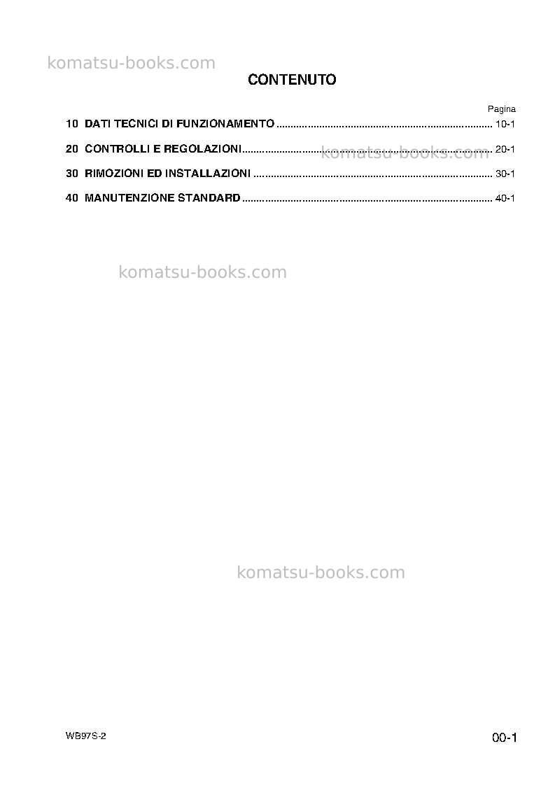 Komatsu wb97s-2ita Repair & maintenance cover Page 3 Komatsu wb97s-2ita Repair & maintenance cover Page 3