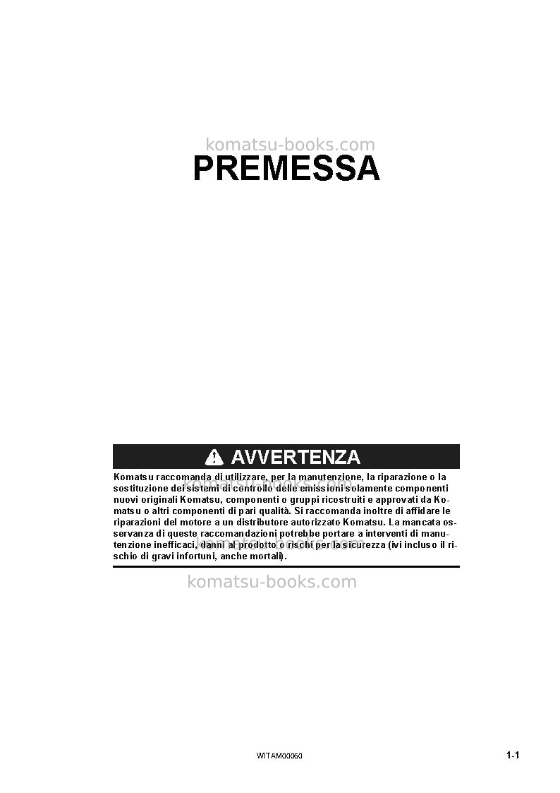 Komatsu pw98mr-10ita Manuale operativo copertina Pagina 3