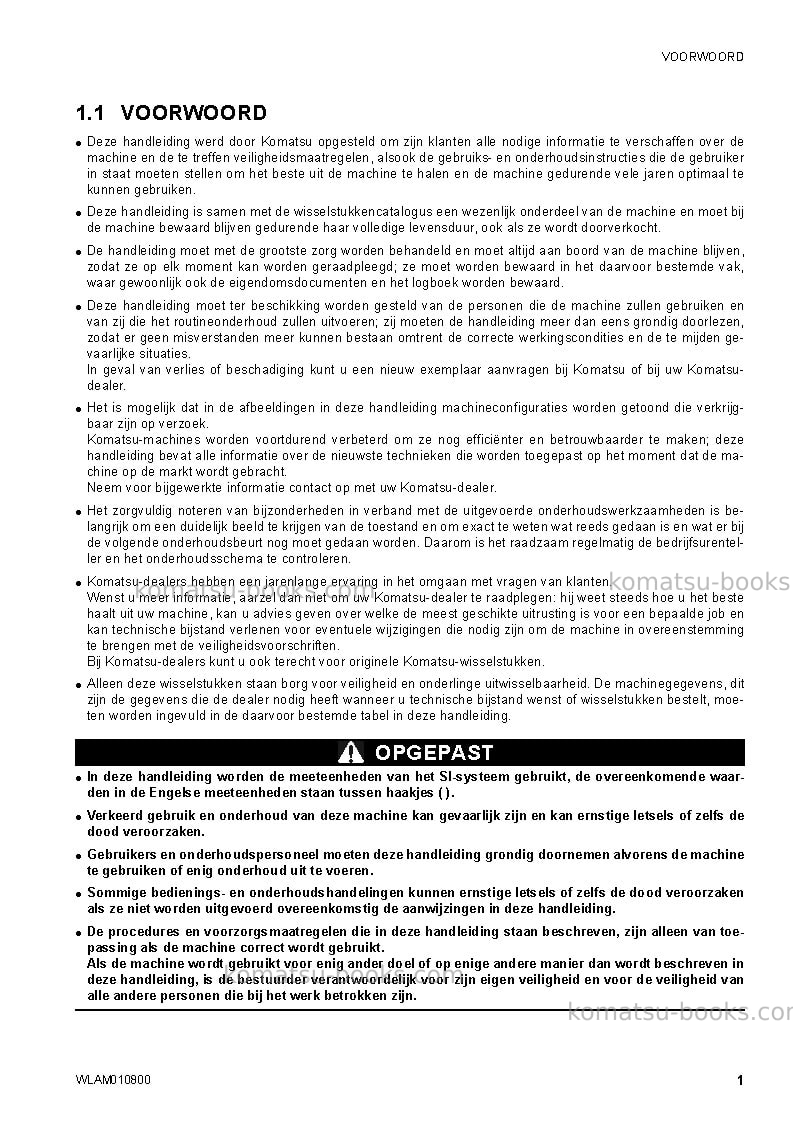 Komatsu sk1020-5ita-turbo Operation manual cover Page 3
