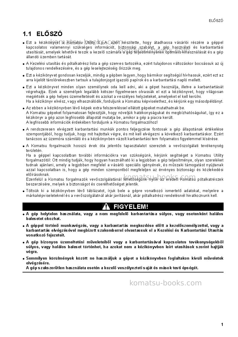 Komatsu sk1020-5ita-turbo Operation manual cover Page 3