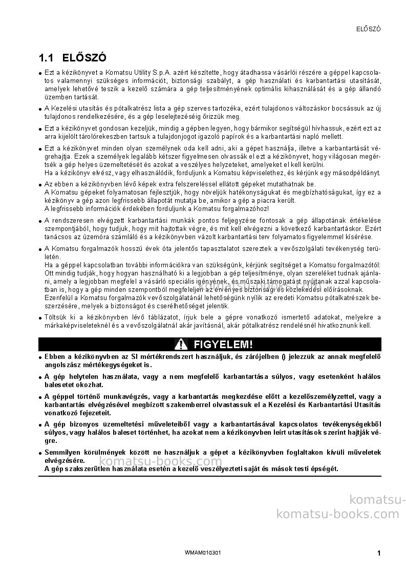 Komatsu sk714-5ita-/ Operation manual cover Page 3