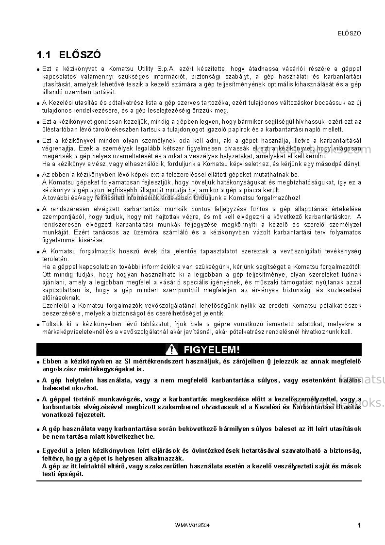 Komatsu pc26mr-3ita Operation manual cover Page 3
