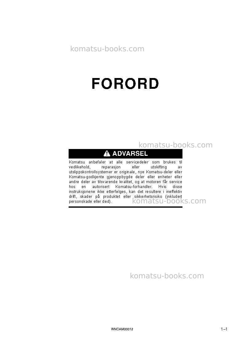 Komatsu pc138us-10ita Operation manual cover Page 3