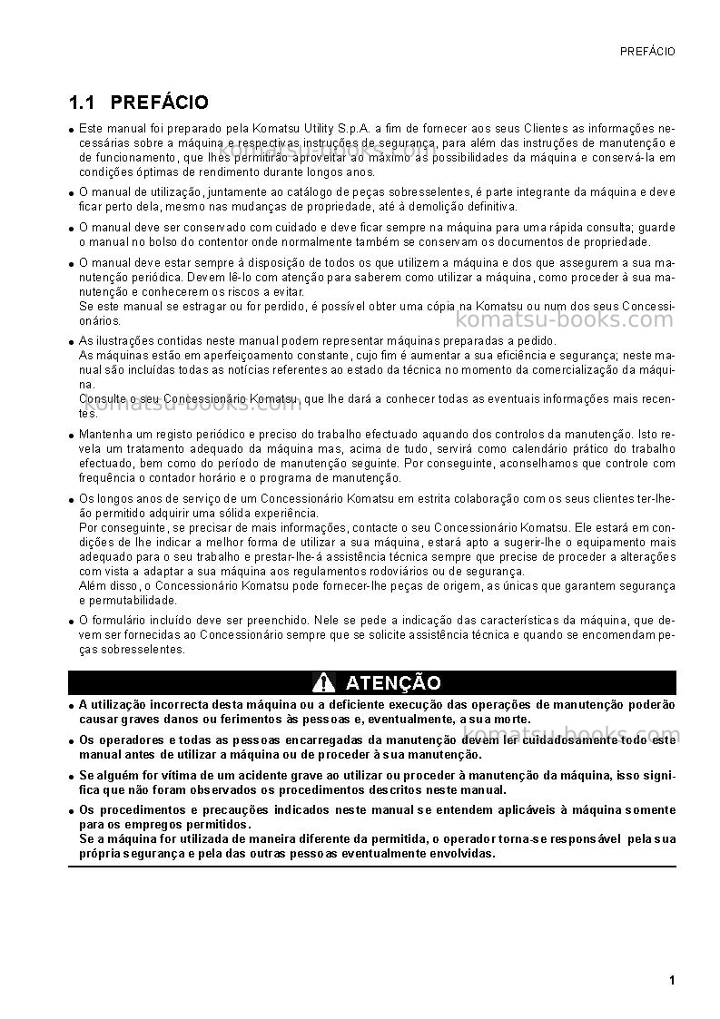 Komatsu sk1020-5ita Manual de operação capa Página 3 Komatsu sk1020-5ita Manual de operação capa Página 3