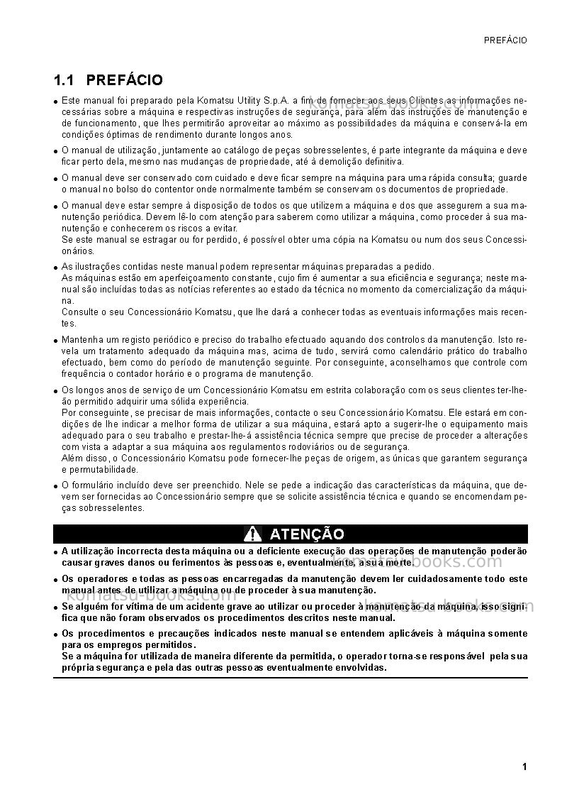 Komatsu sk1020-5ita-turbo Manual de operação capa Página 3