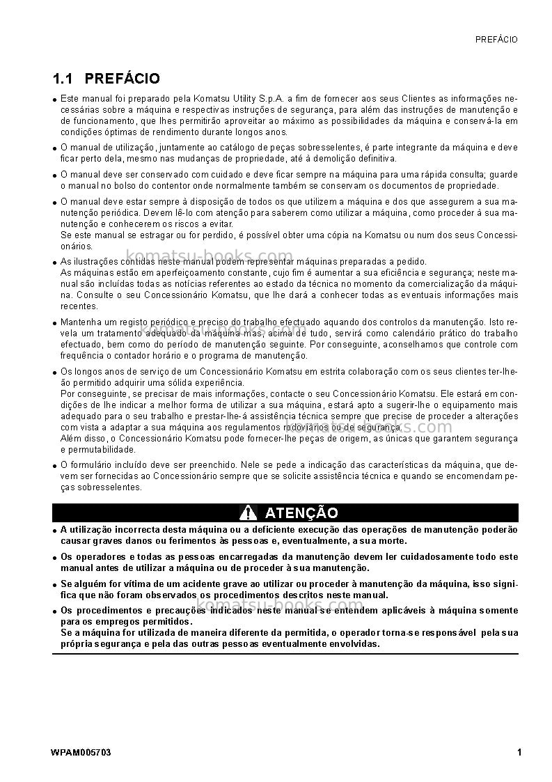 Komatsu sk1026-5ita Manual de operação capa Página 3 Komatsu sk1026-5ita Manual de operação capa Página 3