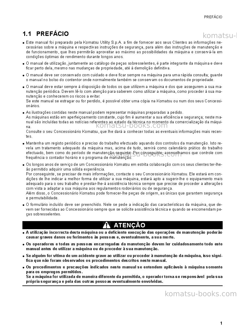 Komatsu ck20-1ita Manual de operação capa Página 3 Komatsu ck20-1ita Manual de operação capa Página 3