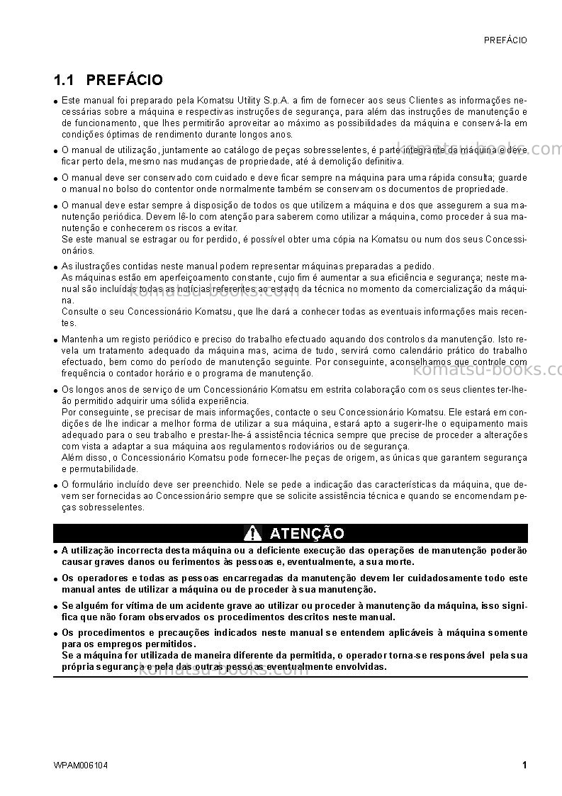Komatsu ck20-1ita Manual de operação capa Página 3 Komatsu ck20-1ita Manual de operação capa Página 3