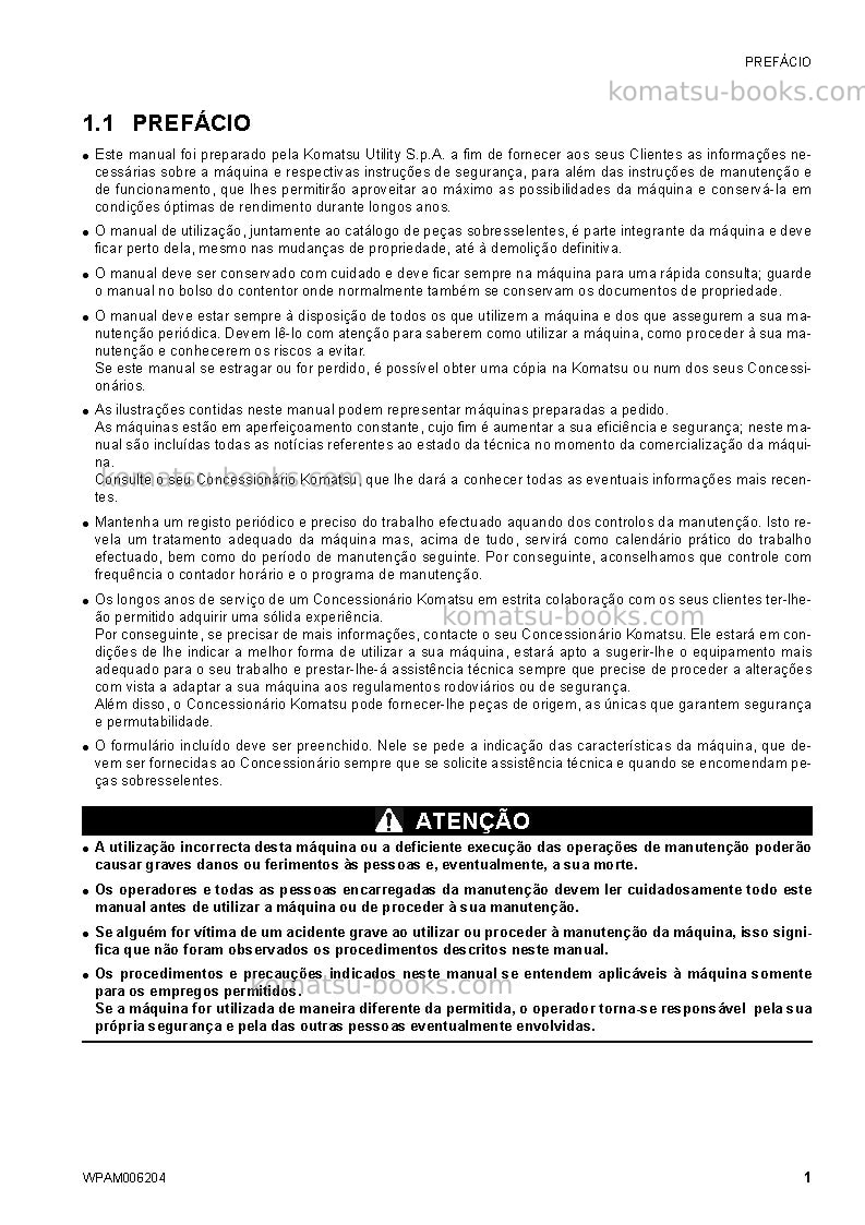 Komatsu ck30-1ita Manual de operação capa Página 3 Komatsu ck30-1ita Manual de operação capa Página 3