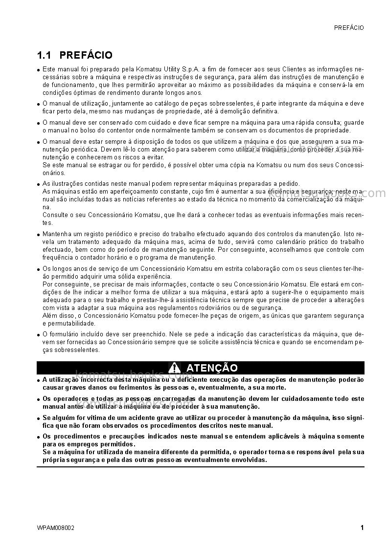 Komatsu ck35-1ita Manual de operação capa Página 3 Komatsu ck35-1ita Manual de operação capa Página 3