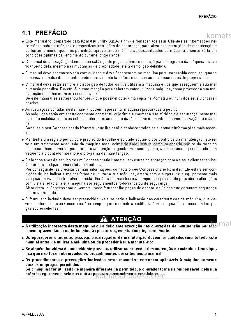 Komatsu ck35-1ita Manual de operação capa Página 3 Komatsu ck35-1ita Manual de operação capa Página 3