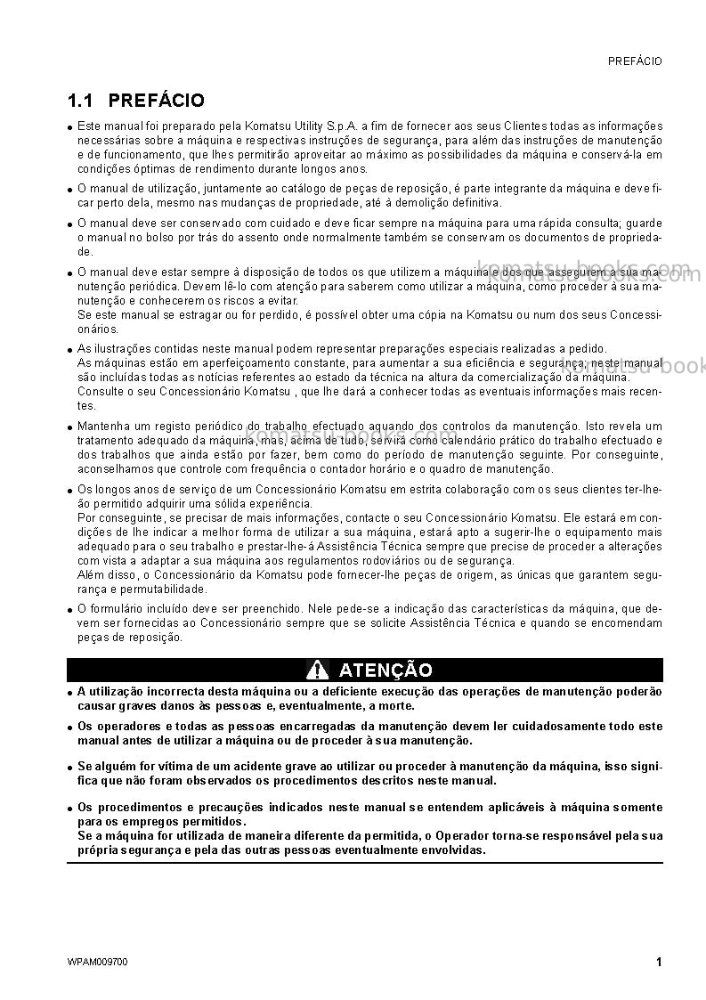 Komatsu pc80mr-3ita Manual de operação capa Página 3 Komatsu pc80mr-3ita Manual de operação capa Página 3