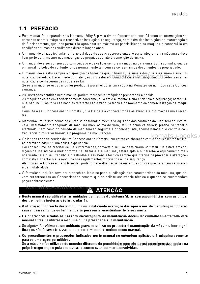 Komatsu sk1026-5ita-turbo Manual de operação capa Página 3