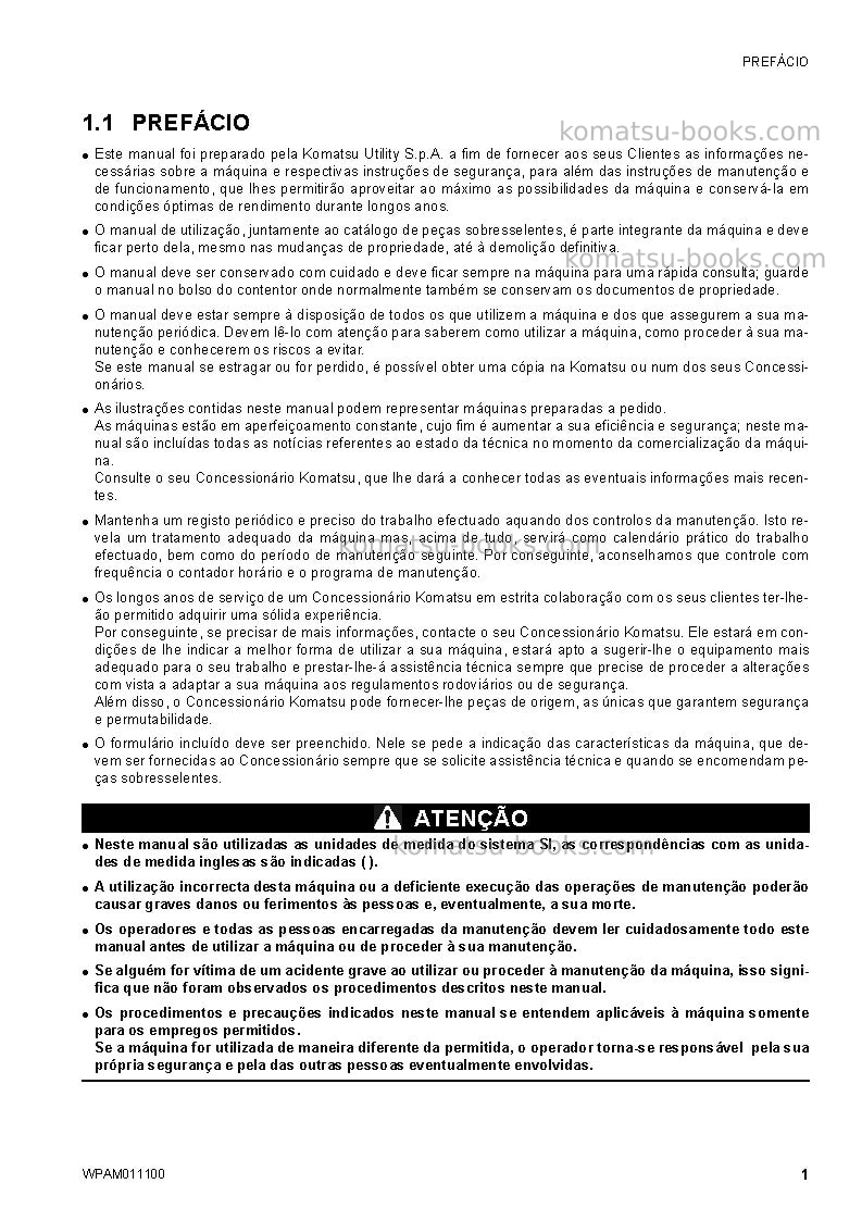 Komatsu ck25-1ita Manual de operação capa Página 3