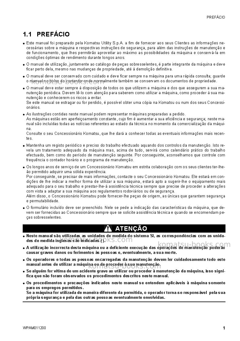 Komatsu ck30-1ita Manual de operação capa Página 3 Komatsu ck30-1ita Manual de operação capa Página 3