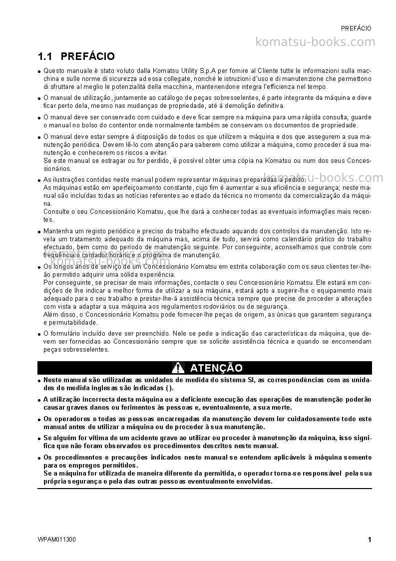Komatsu ck35-1ita Manual de operação capa Página 3