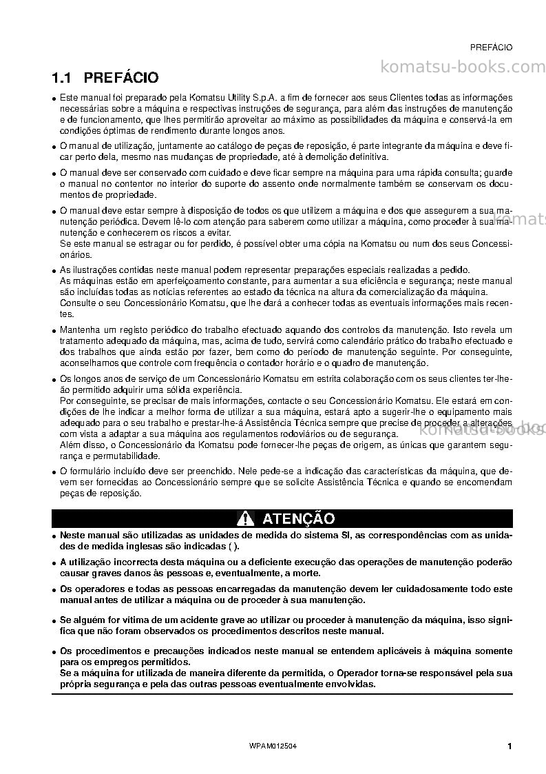 Komatsu pc26mr-3ita Manual de operação capa Página 3 Komatsu pc26mr-3ita Manual de operação capa Página 3