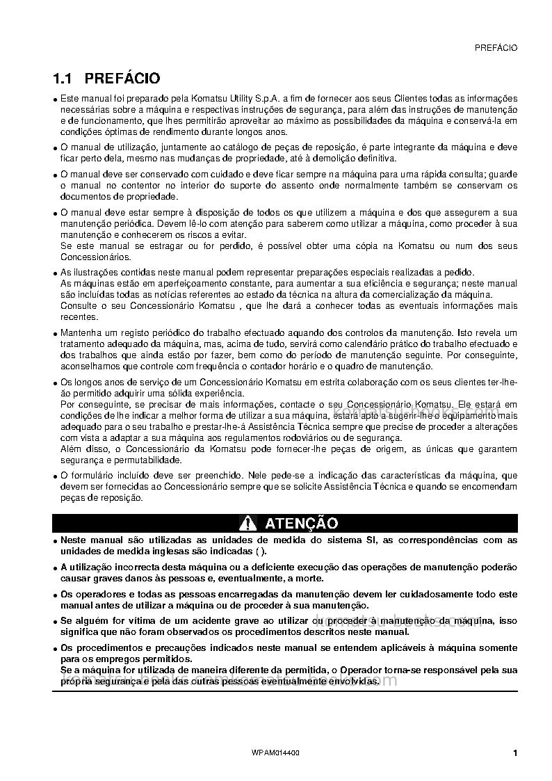 Komatsu pc55mr-3ita Manual de operação capa Página 3 Komatsu pc55mr-3ita Manual de operação capa Página 3