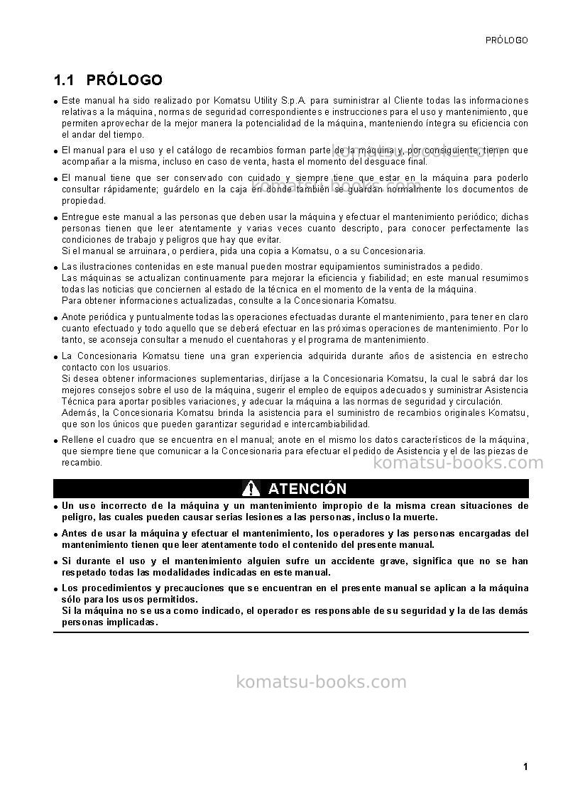 Komatsu sk1026-5ita Manual de operación cover Page 3