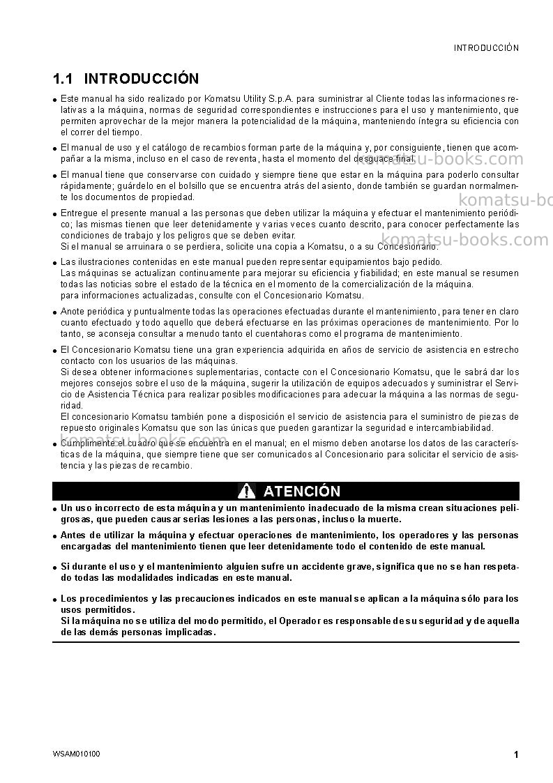 Komatsu pc78us-8jpn-for eu Manual de operación cover Page 3 Komatsu pc78us-8jpn-for eu Manual de operación cover Page 3