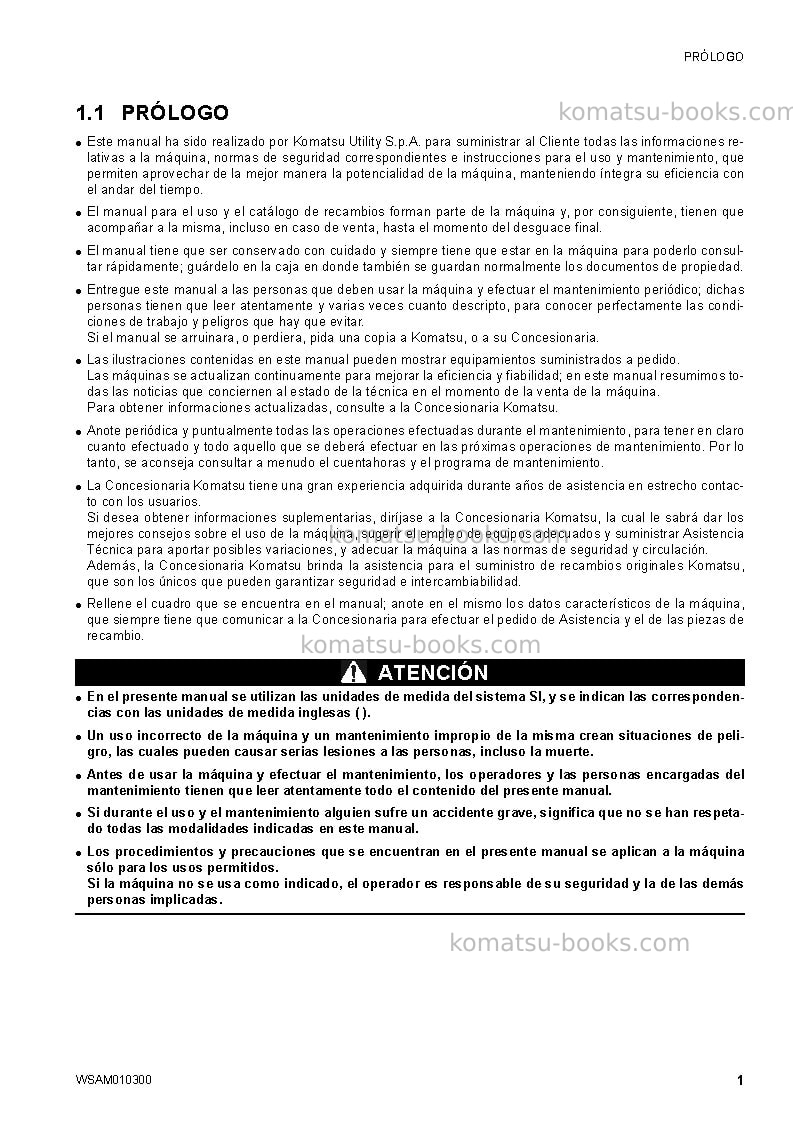 Komatsu sk714-5ita-/ Manual de operación cover Page 3 Komatsu sk714-5ita-/ Manual de operación cover Page 3