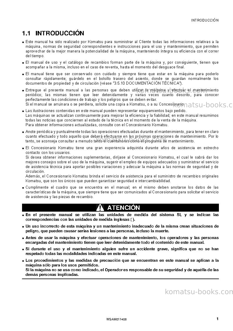 Komatsu wb93r-5ita-tier 3 Manual de operación cover Page 3