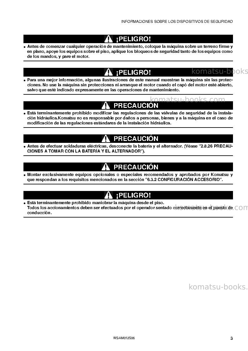 Komatsu pc26mr-3ita Manual de operación cover Page 3 Komatsu pc26mr-3ita Manual de operación cover Page 3