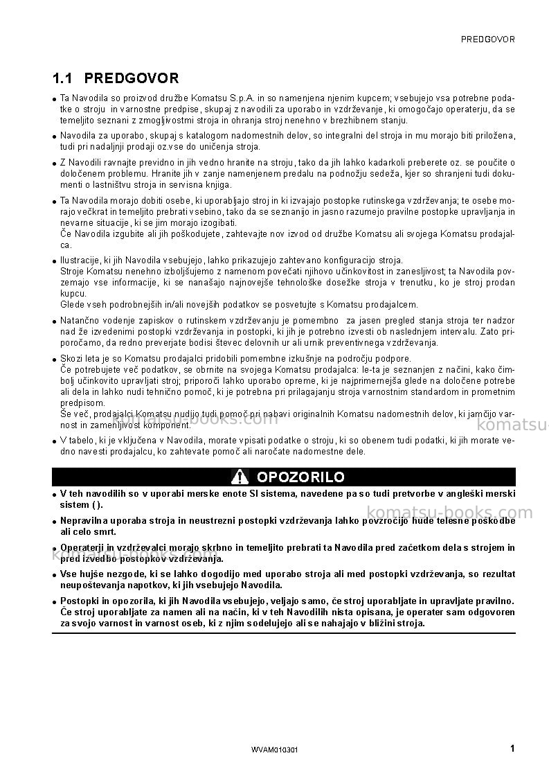 Komatsu sk714-5ita-/ Operation manual cover Page 3