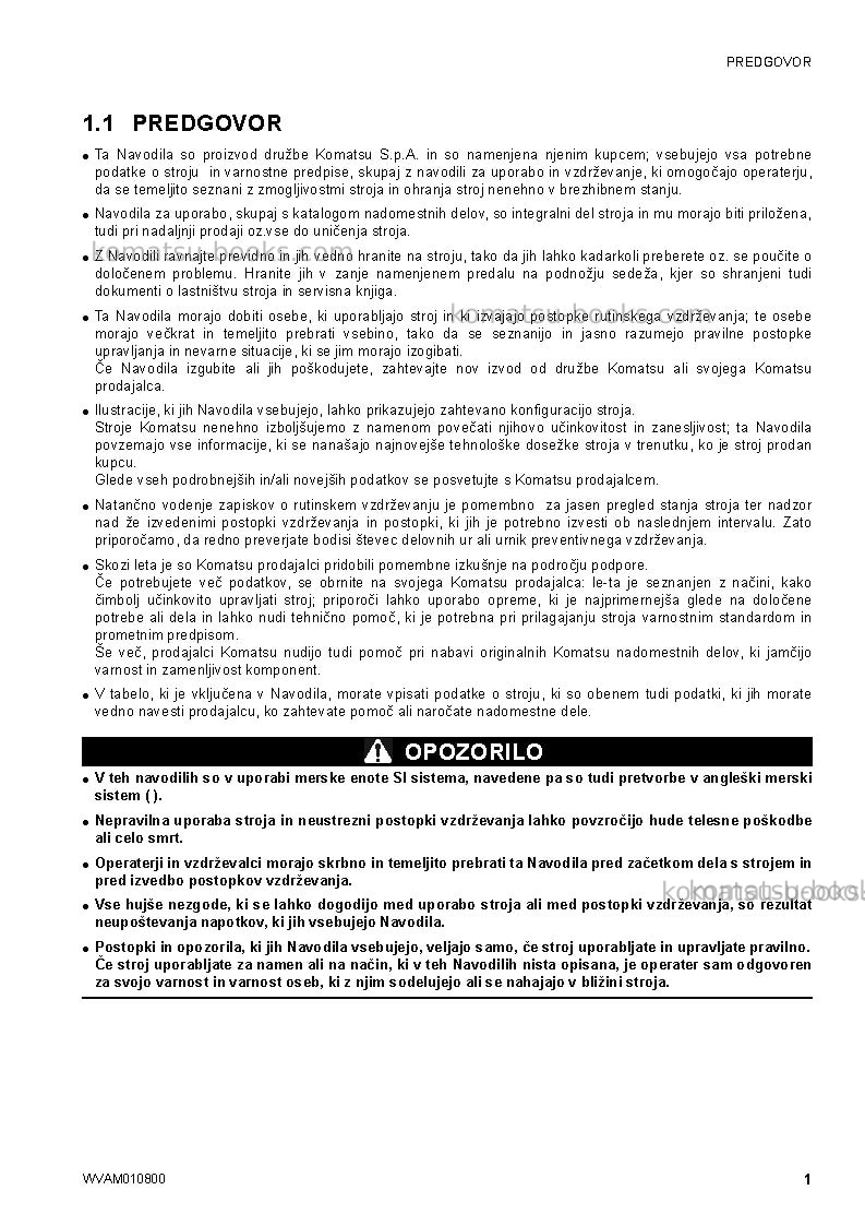 Komatsu sk1020-5ita-turbo Operation manual cover Page 3