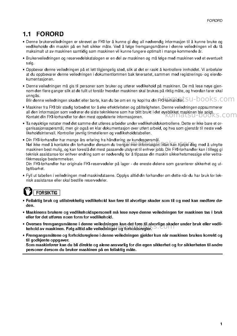 Komatsu pc95r-2ita Operation manual cover Page 3