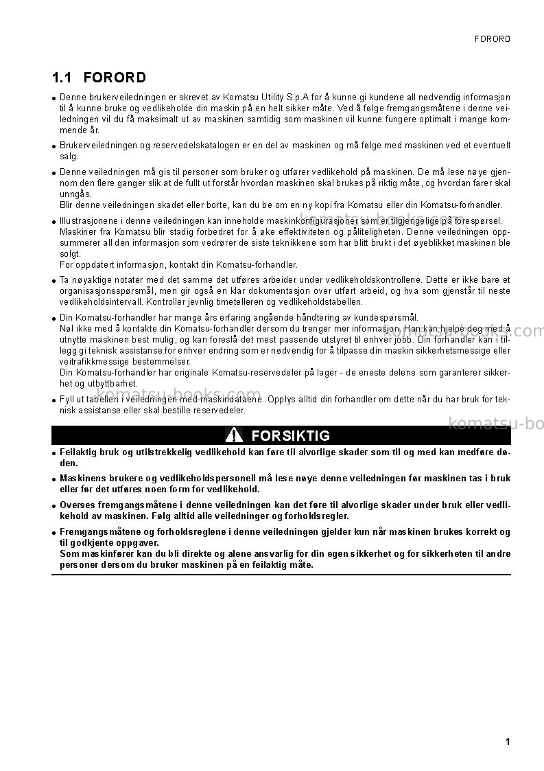 Komatsu sk1020-5ita Operation manual cover Page 3