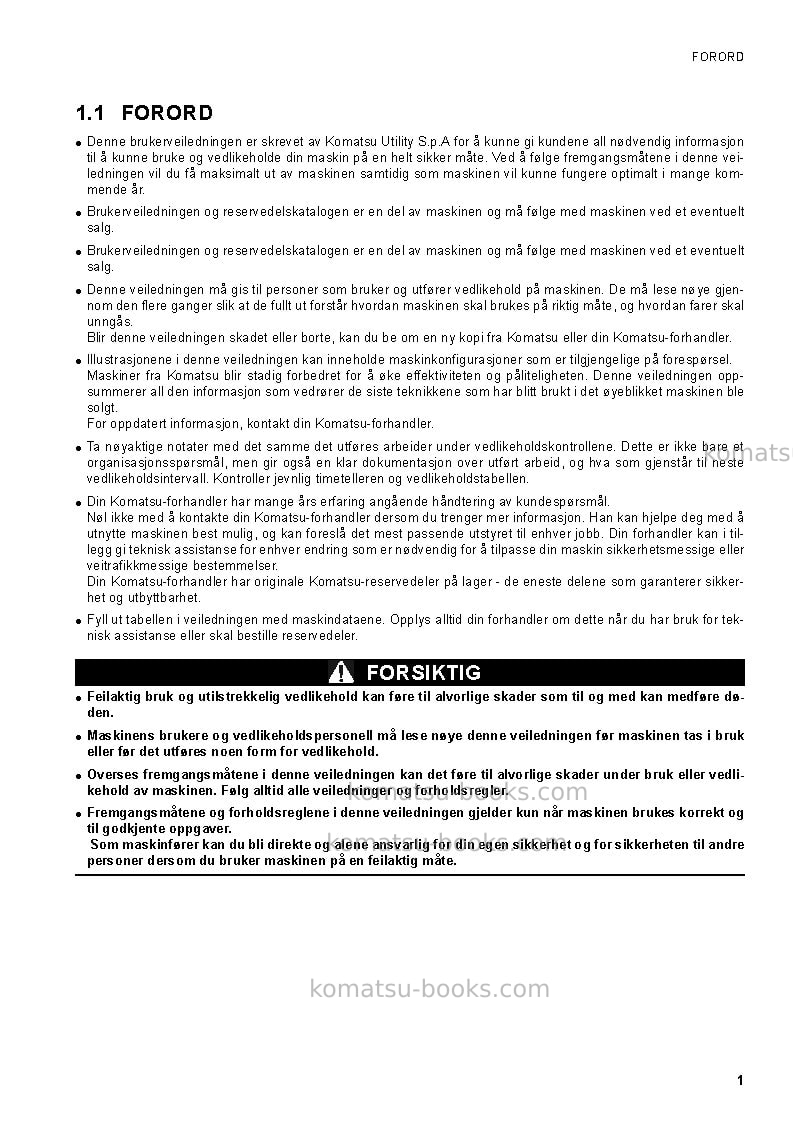 Komatsu ck20-1ita Operation manual cover Page 3 Komatsu ck20-1ita Operation manual cover Page 3