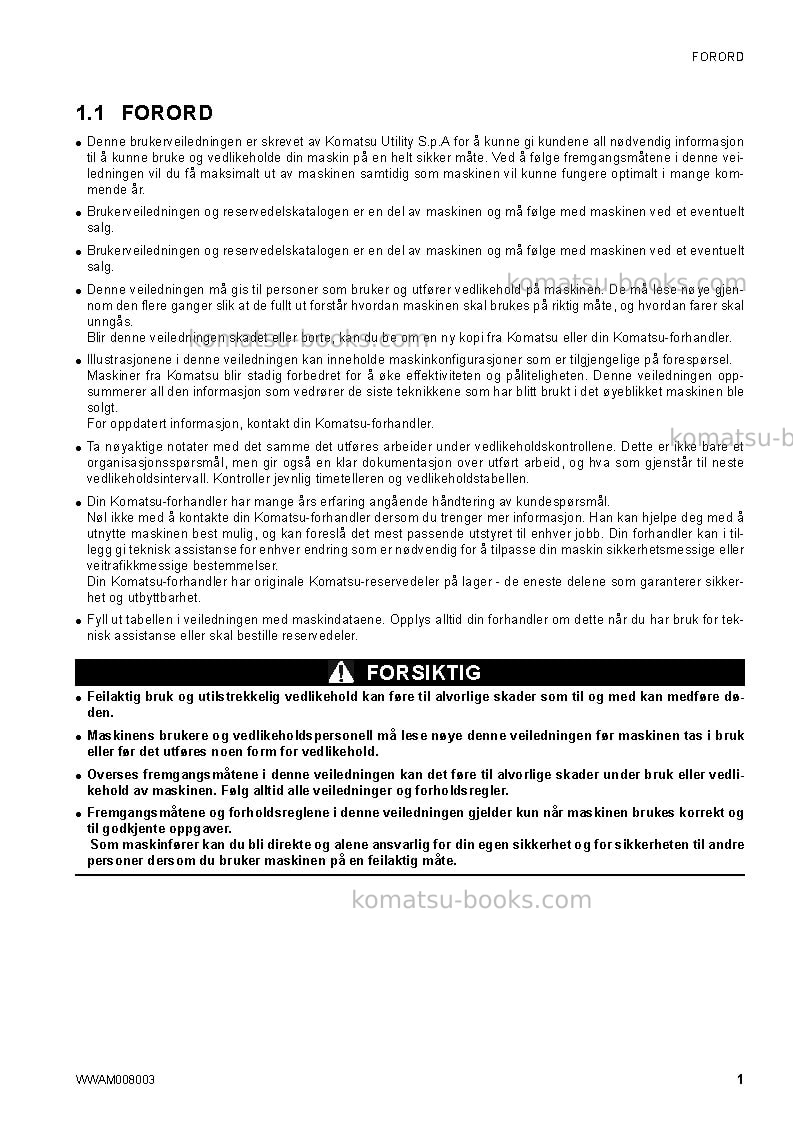 Komatsu ck35-1ita Operation manual cover Page 3