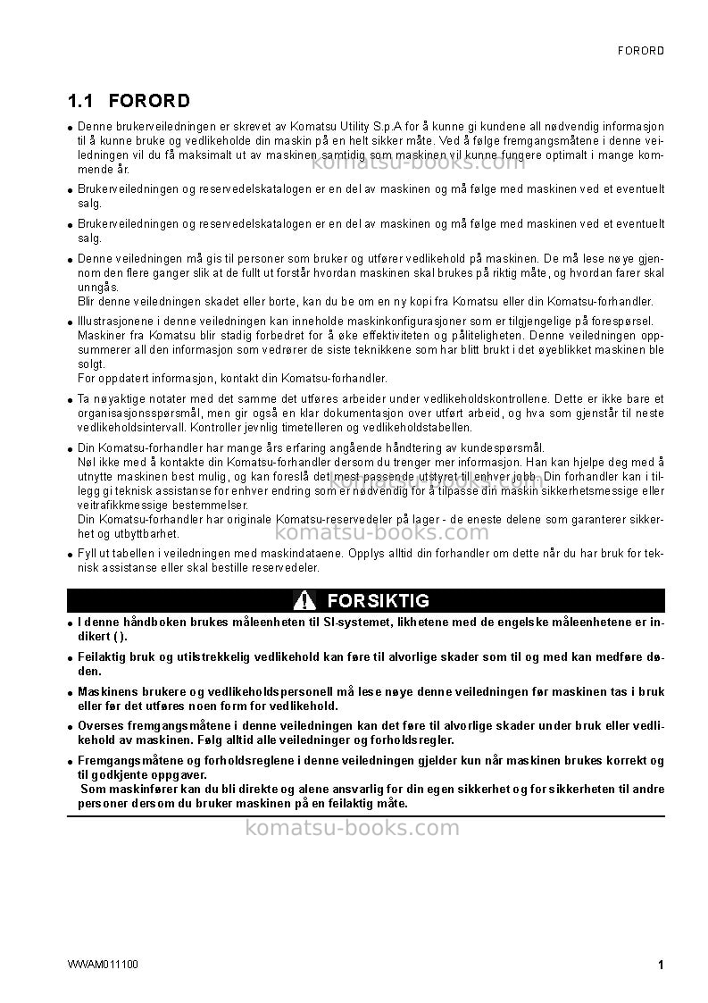 Komatsu ck25-1ita Operation manual cover Page 3 Komatsu ck25-1ita Operation manual cover Page 3
