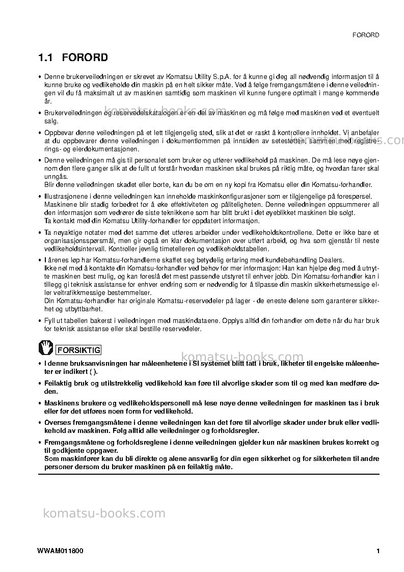 Komatsu pc09-1ita Operation manual cover Page 3 Komatsu pc09-1ita Operation manual cover Page 3