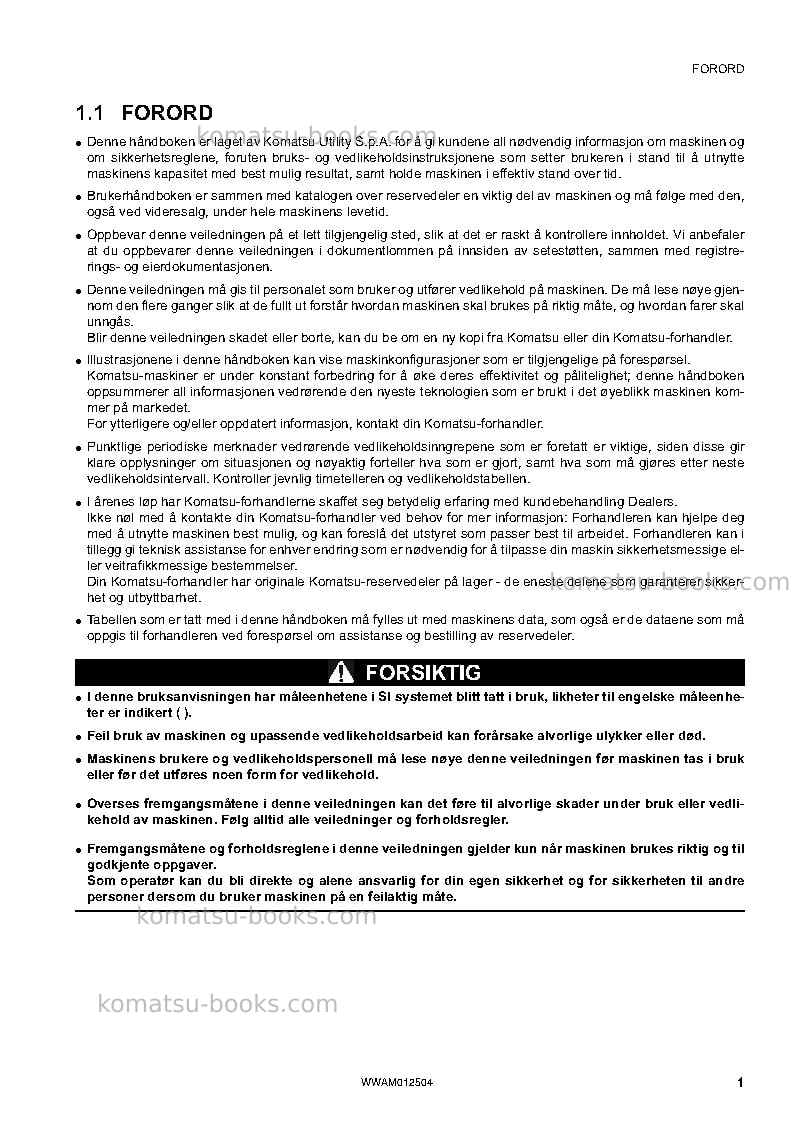 Komatsu pc26mr-3ita Operation manual cover Page 3