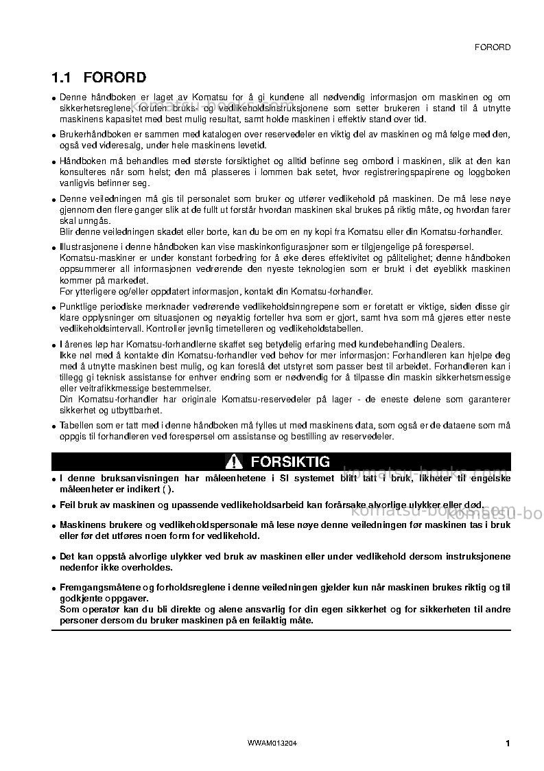 Komatsu pc78us-8jpn-for eu Operation manual cover Page 3