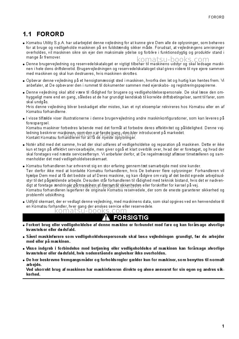 Komatsu sk1020-5ita Operation manual cover Page 3