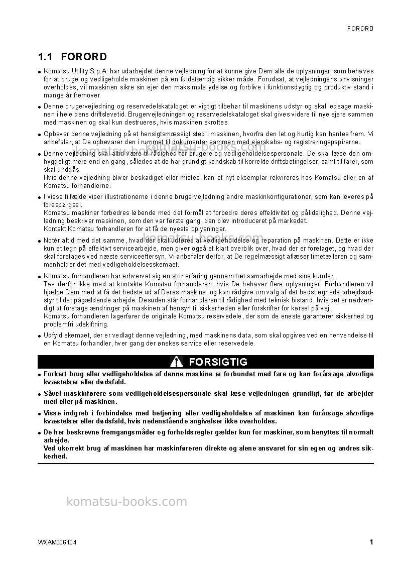 Komatsu ck20-1ita Operation manual cover Page 3 Komatsu ck20-1ita Operation manual cover Page 3