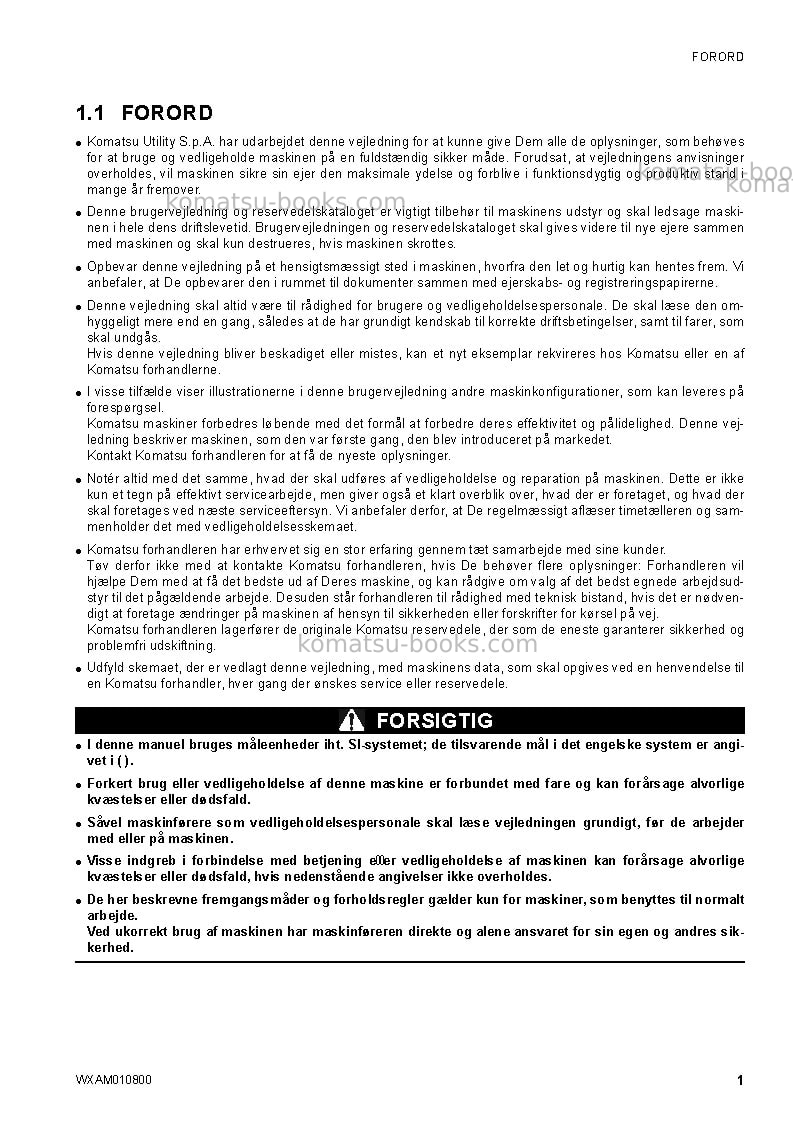 Komatsu sk1020-5ita-turbo Operation manual cover Page 3