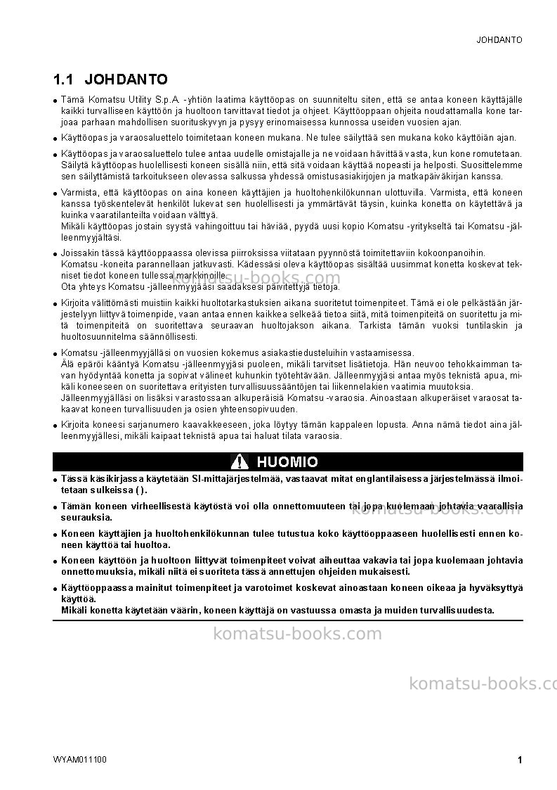 Komatsu ck25-1ita Operation manual cover Page 3